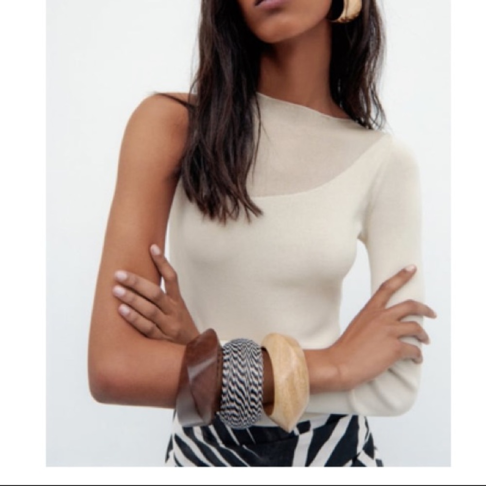Zara asymmetrical knit top